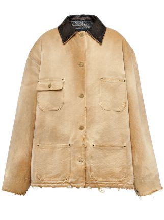 prada ripped canvas jacket